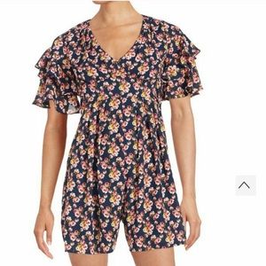 Like New Betsey Johnson Size 8 Floral Romper